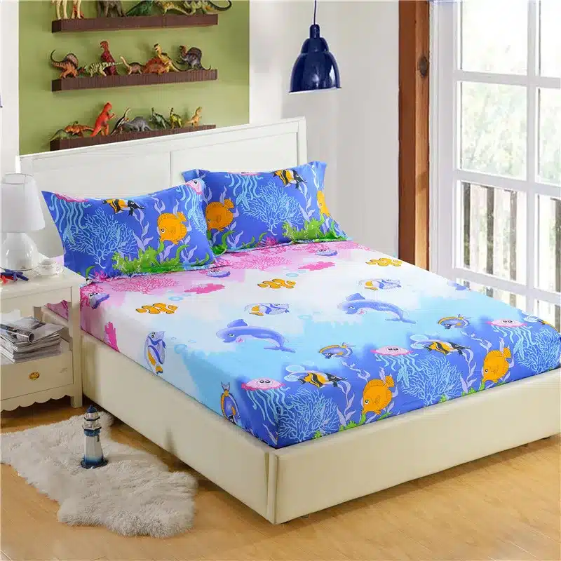 1pc 100%Polyester Fitted Sheet Mattress Cover Printing Bedding Four Corners With Elastic Band Bed Sheet 160cm*200cm 20