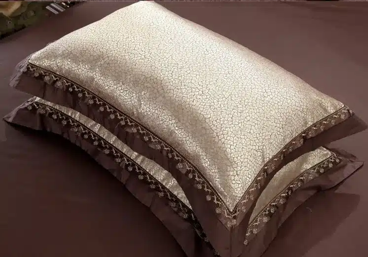 Jacquard Silk bedding set queen king 6/4pcs Brown Embroidered Home Textile Satin duvet/quilt cover bed sheet bedclothes cotton 12