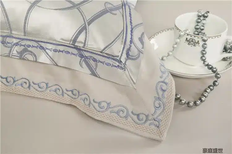 Jacquard Silk bedding set queen king 6/4pcs Brown Embroidered Home Textile Satin duvet/quilt cover bed sheet bedclothes cotton 17