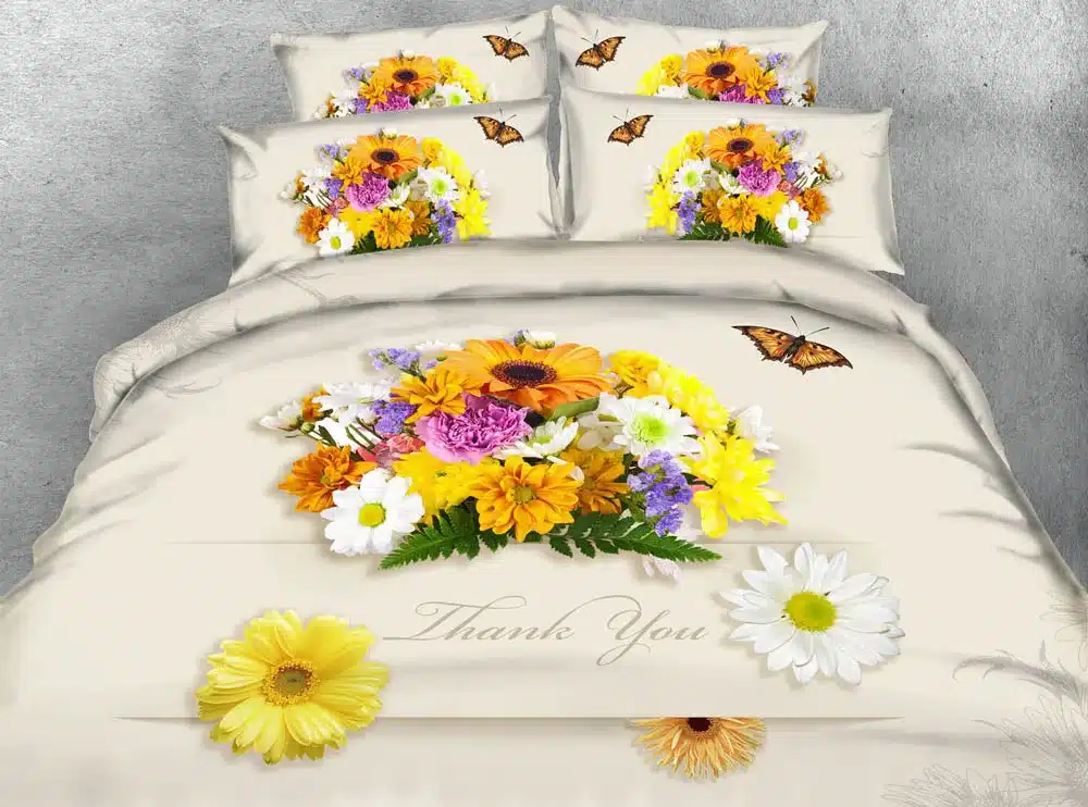 Royal Linen Source Brand 6 Parts Per Set Romantic Red Roses and Love Message 3D bed set with 3D bed clothes 7