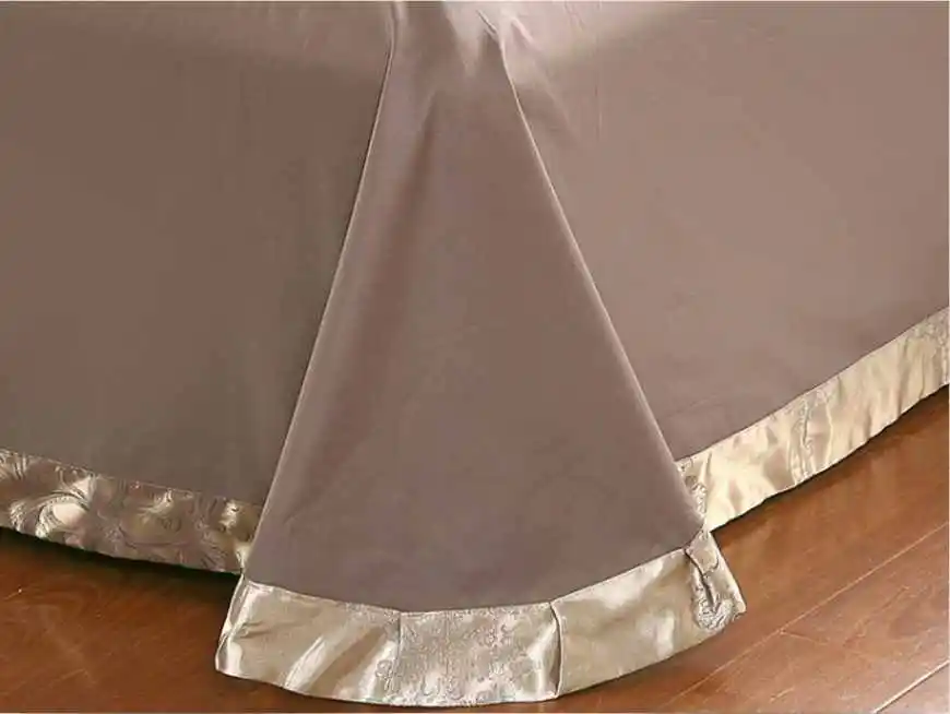 4Pcs Jacquard Silk/Cotton Bedding Set Luxury Bed Set King Queen Size Lace Satin Duvet Cover Bed Sheet literie Pillowcase 13