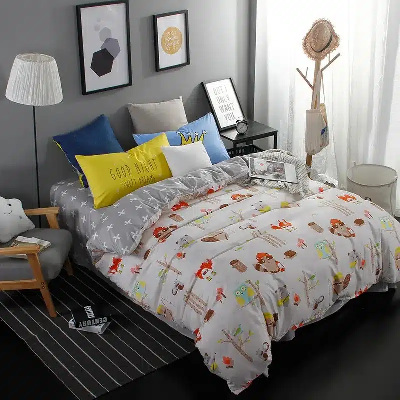 Autumn bed 2017 New duvet cover set dinosaur bedding set duvet cover AB side bed set printing flat sheet super king bedclothes 38