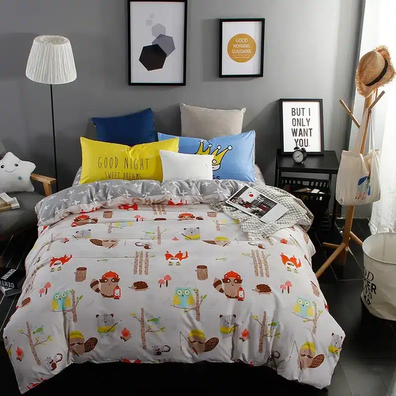 Autumn bed 2017 New duvet cover set dinosaur bedding set duvet cover AB side bed set printing flat sheet super king bedclothes 39