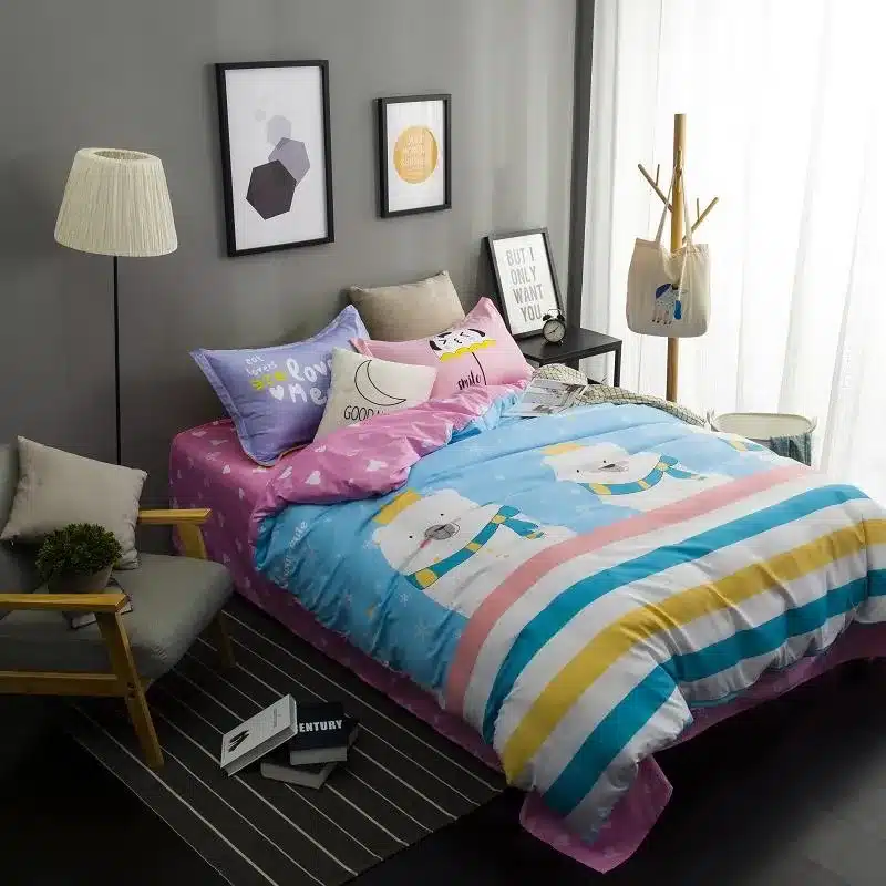 Autumn bed 2017 New duvet cover set dinosaur bedding set duvet cover AB side bed set printing flat sheet super king bedclothes 46
