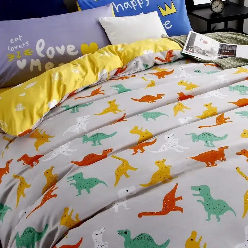 Autumn bed 2017 New duvet cover set dinosaur bedding set duvet cover AB side bed set printing flat sheet super king bedclothes 116