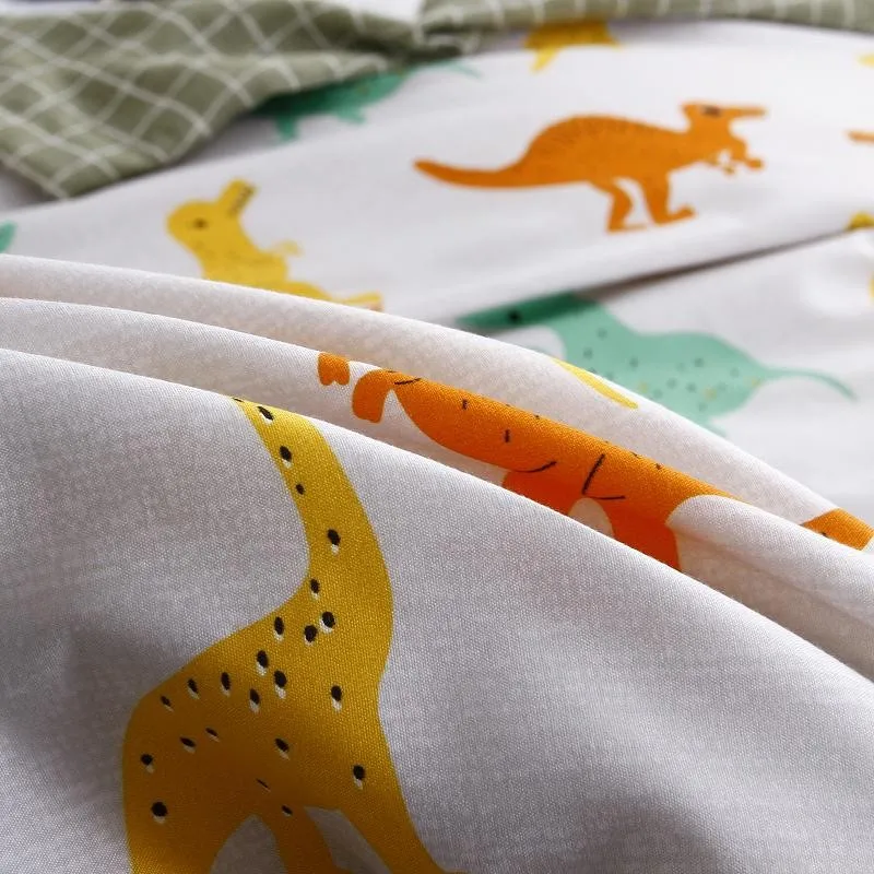 Autumn bed 2017 New duvet cover set dinosaur bedding set duvet cover AB side bed set printing flat sheet super king bedclothes 119