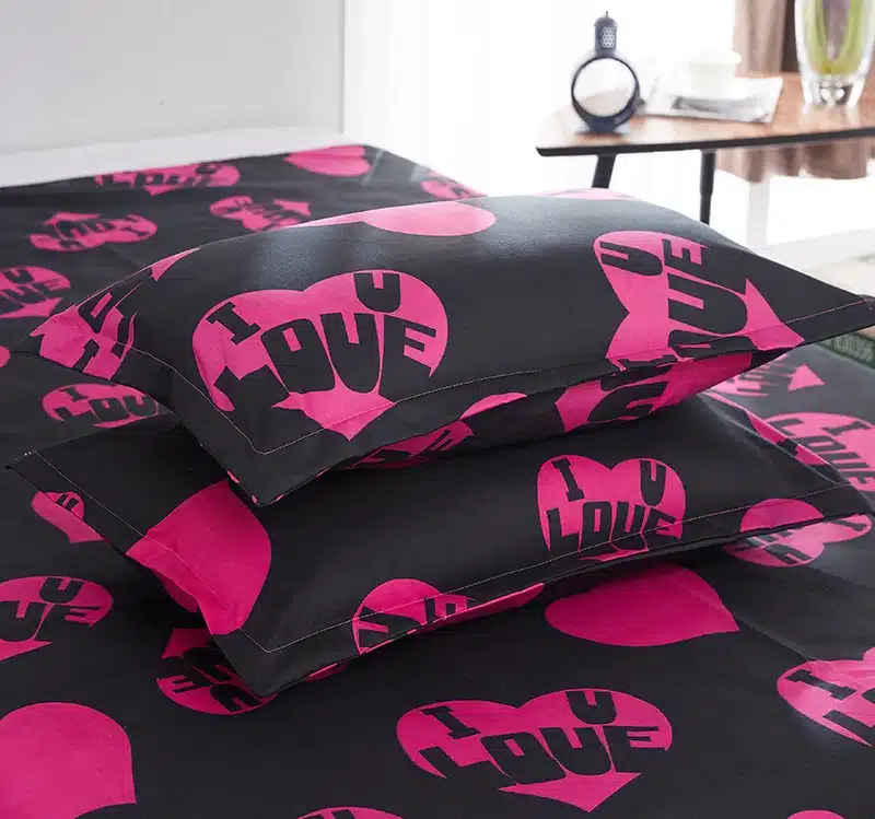 Black rose bedding set Rose Heart duvet cover 3 or 4pcs/set Summer bed set white bedclothes Flora flat sheet daisy kid bedlinen 12