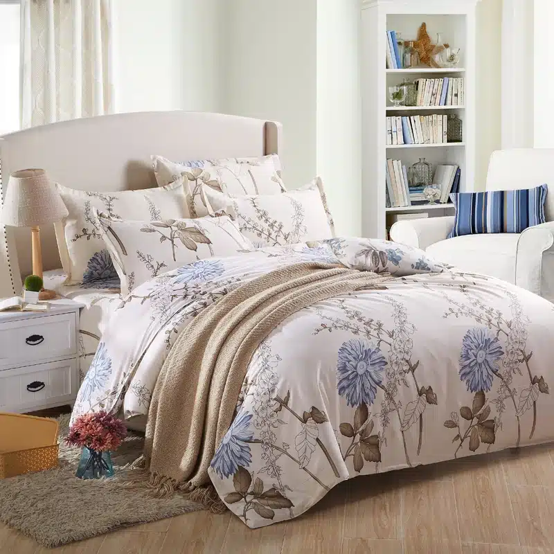 Black rose bedding set Rose Heart duvet cover 3 or 4pcs/set Summer bed set white bedclothes Flora flat sheet daisy kid bedlinen 21