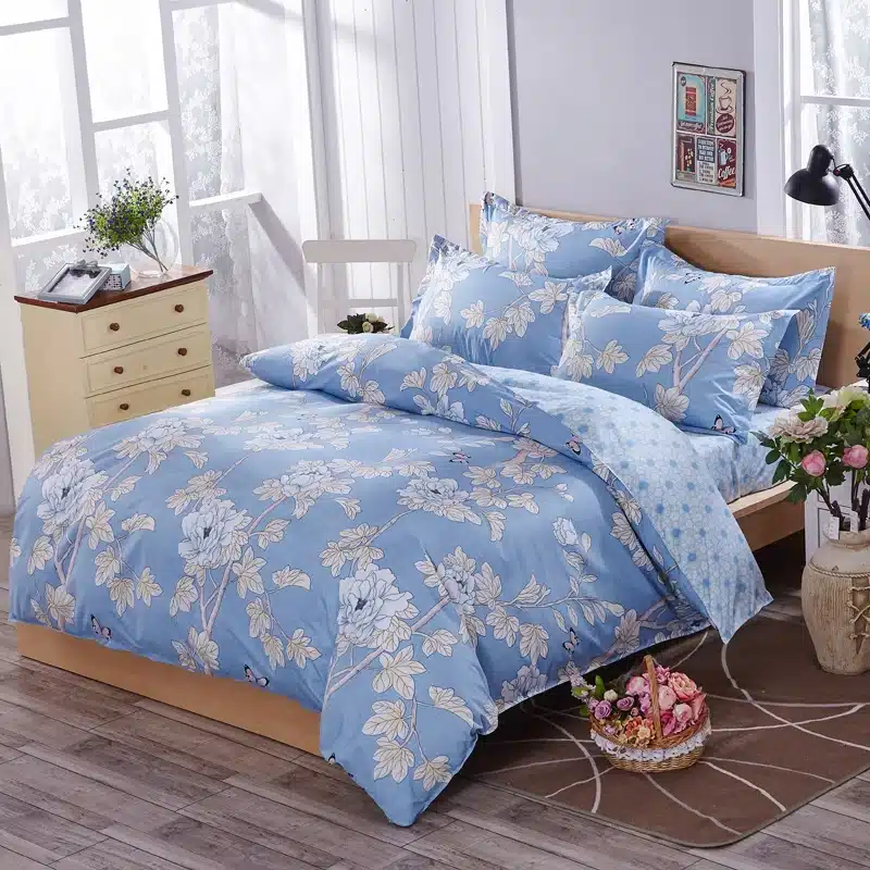 Black rose bedding set Rose Heart duvet cover 3 or 4pcs/set Summer bed set white bedclothes Flora flat sheet daisy kid bedlinen 28