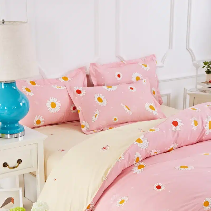 Black rose bedding set Rose Heart duvet cover 3 or 4pcs/set Summer bed set white bedclothes Flora flat sheet daisy kid bedlinen 44