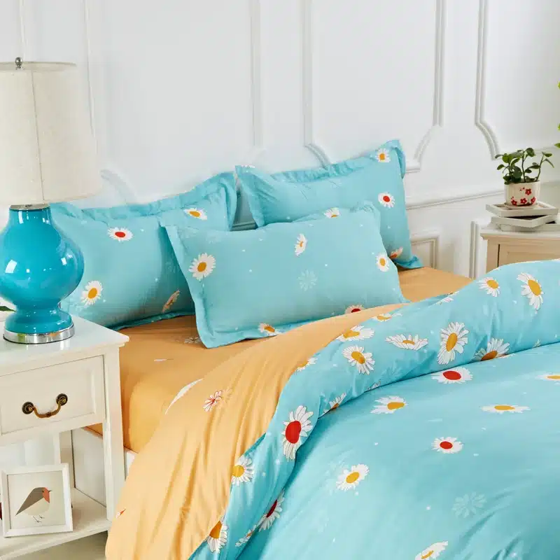 Black rose bedding set Rose Heart duvet cover 3 or 4pcs/set Summer bed set white bedclothes Flora flat sheet daisy kid bedlinen 53