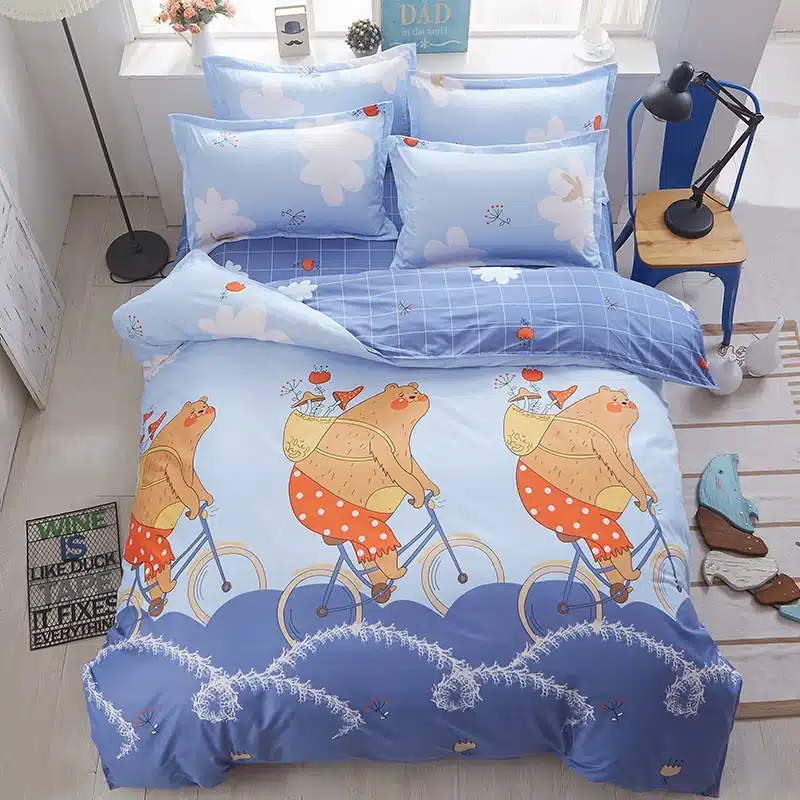 Black rose bedding set Rose Heart duvet cover 3 or 4pcs/set Summer bed set white bedclothes Flora flat sheet daisy kid bedlinen 59