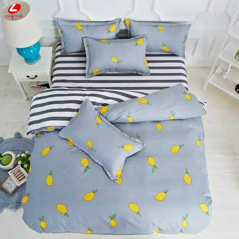 Black rose bedding set Rose Heart duvet cover 3 or 4pcs/set Summer bed set white bedclothes Flora flat sheet daisy kid bedlinen 74