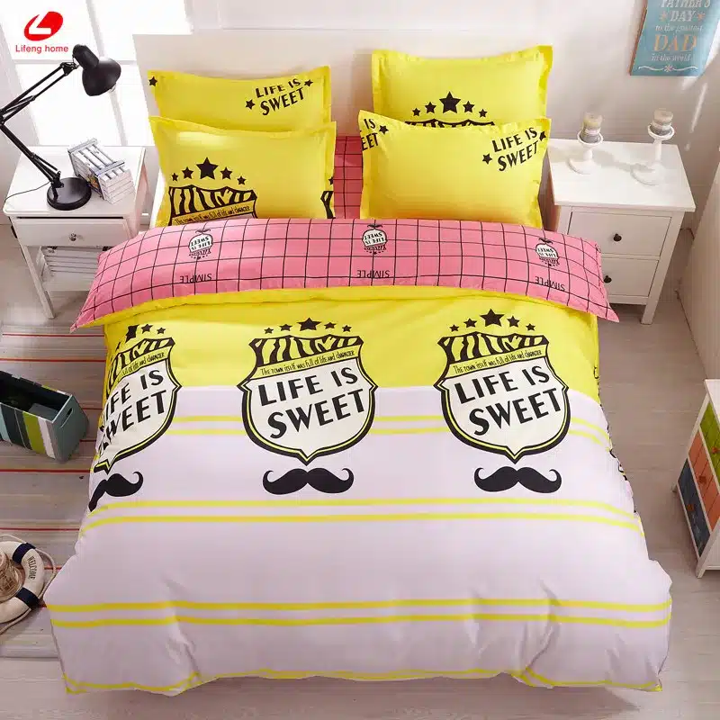 Black rose bedding set Rose Heart duvet cover 3 or 4pcs/set Summer bed set white bedclothes Flora flat sheet daisy kid bedlinen 75