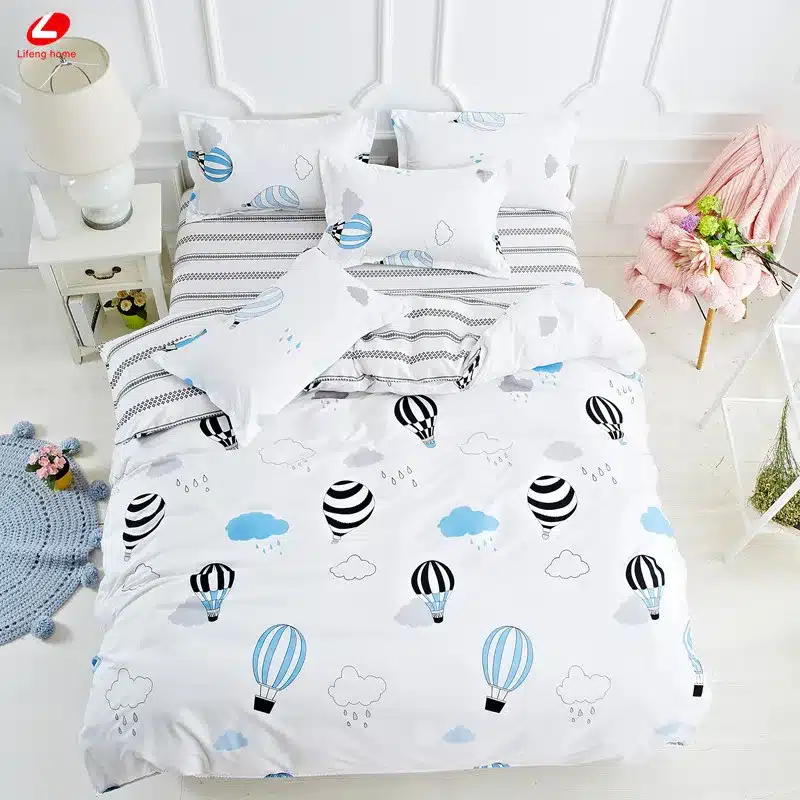 Black rose bedding set Rose Heart duvet cover 3 or 4pcs/set Summer bed set white bedclothes Flora flat sheet daisy kid bedlinen 79