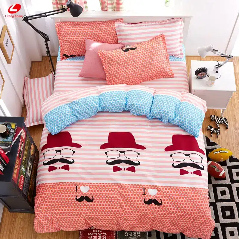 Black rose bedding set Rose Heart duvet cover 3 or 4pcs/set Summer bed set white bedclothes Flora flat sheet daisy kid bedlinen 80