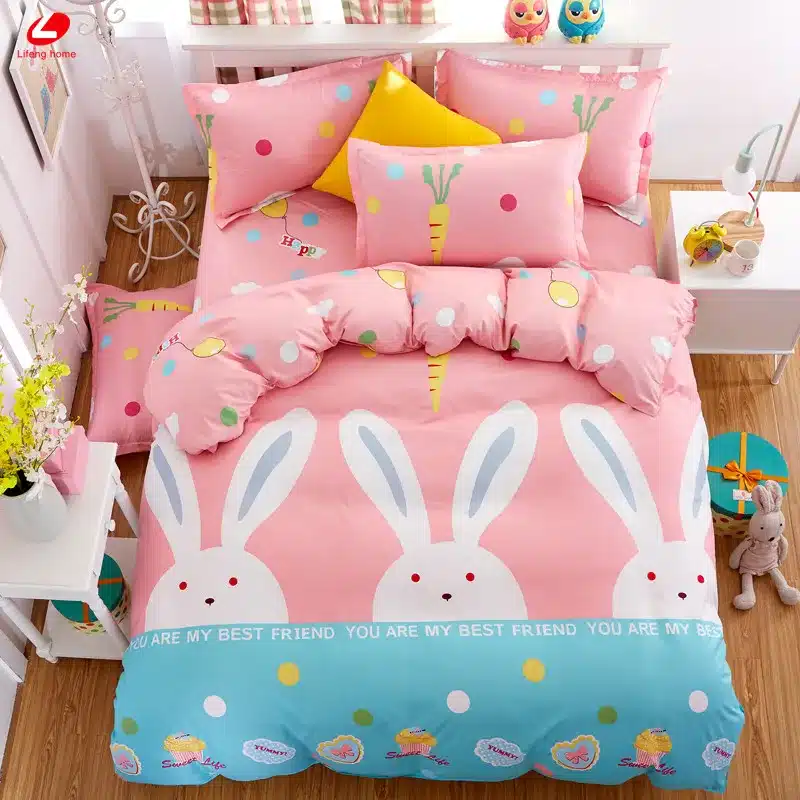 Black rose bedding set Rose Heart duvet cover 3 or 4pcs/set Summer bed set white bedclothes Flora flat sheet daisy kid bedlinen 85
