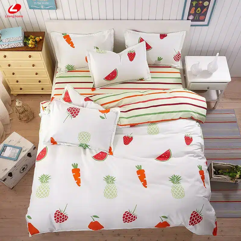 Black rose bedding set Rose Heart duvet cover 3 or 4pcs/set Summer bed set white bedclothes Flora flat sheet daisy kid bedlinen 92