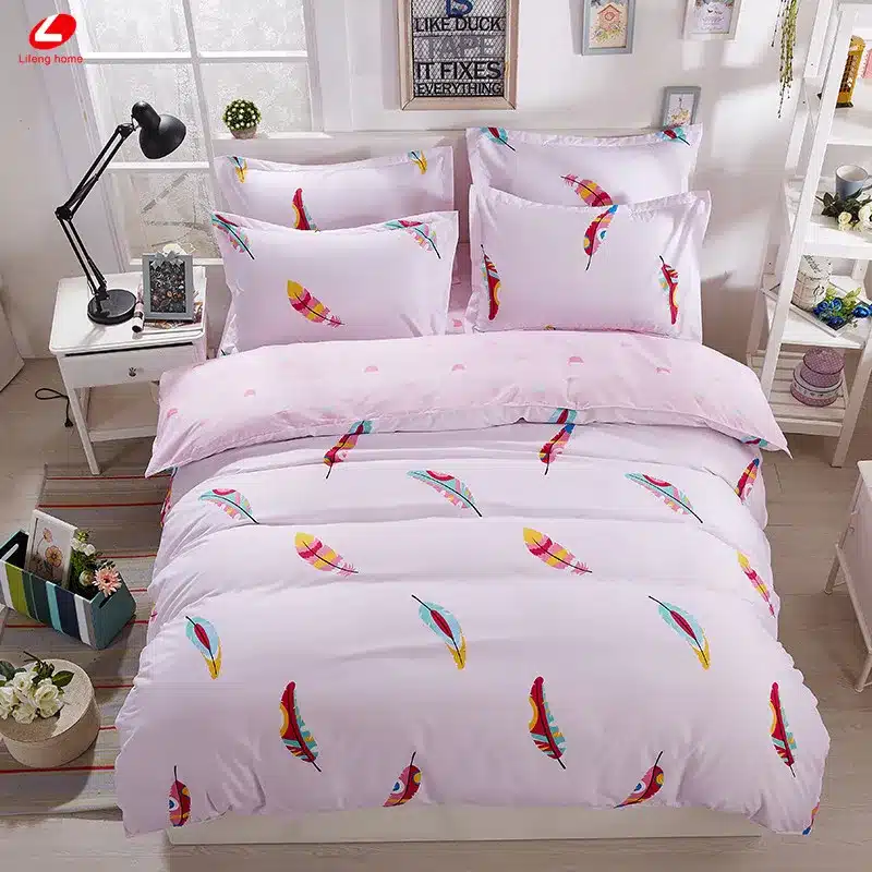 Black rose bedding set Rose Heart duvet cover 3 or 4pcs/set Summer bed set white bedclothes Flora flat sheet daisy kid bedlinen 139