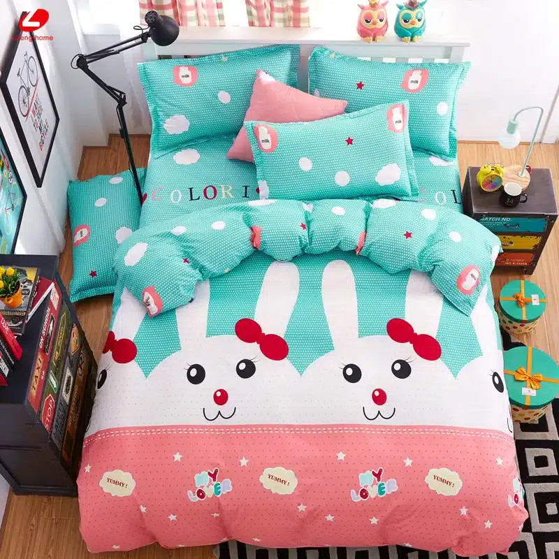 Black rose bedding set Rose Heart duvet cover 3 or 4pcs/set Summer bed set white bedclothes Flora flat sheet daisy kid bedlinen 150