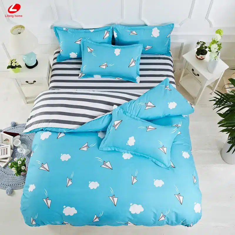 Black rose bedding set Rose Heart duvet cover 3 or 4pcs/set Summer bed set white bedclothes Flora flat sheet daisy kid bedlinen 159