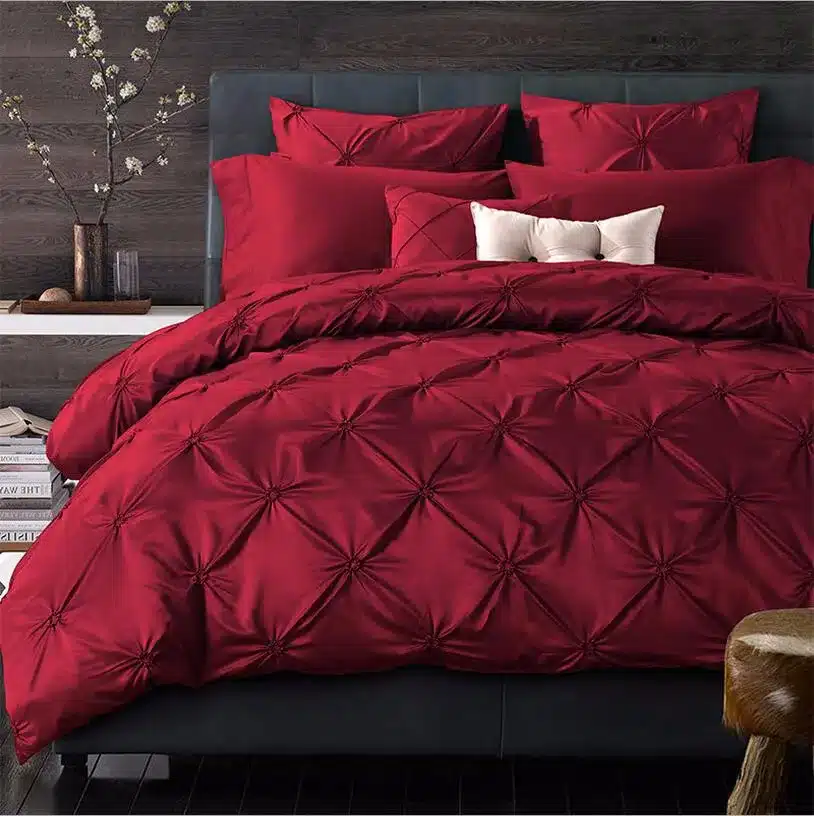 Pink Hand-made Bedding Set King Queen Size 4pcs Luxury Solid Color Satin Silk/Cotton Bed Set Duvet Cover Bed Linen Home Textile 10