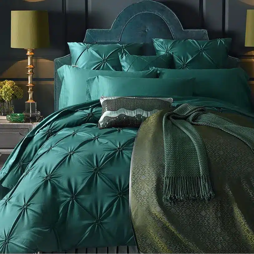 Pink Hand-made Bedding Set King Queen Size 4pcs Luxury Solid Color Satin Silk/Cotton Bed Set Duvet Cover Bed Linen Home Textile 14