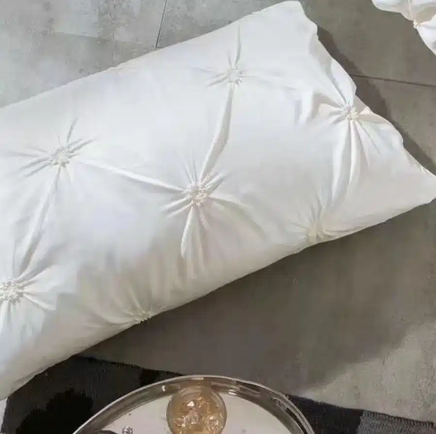 Pink Hand-made Bedding Set King Queen Size 4pcs Luxury Solid Color Satin Silk/Cotton Bed Set Duvet Cover Bed Linen Home Textile 19