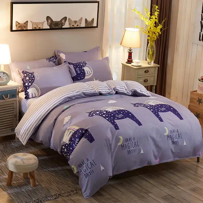 Cactaceae bedding set Mans Stripe duvet cover set summer Green sheet, pillowcase&duvet cover set white black star bed linen set 14