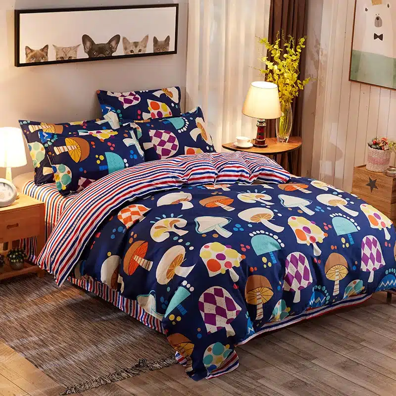 Cactaceae bedding set Mans Stripe duvet cover set summer Green sheet, pillowcase&duvet cover set white black star bed linen set 17