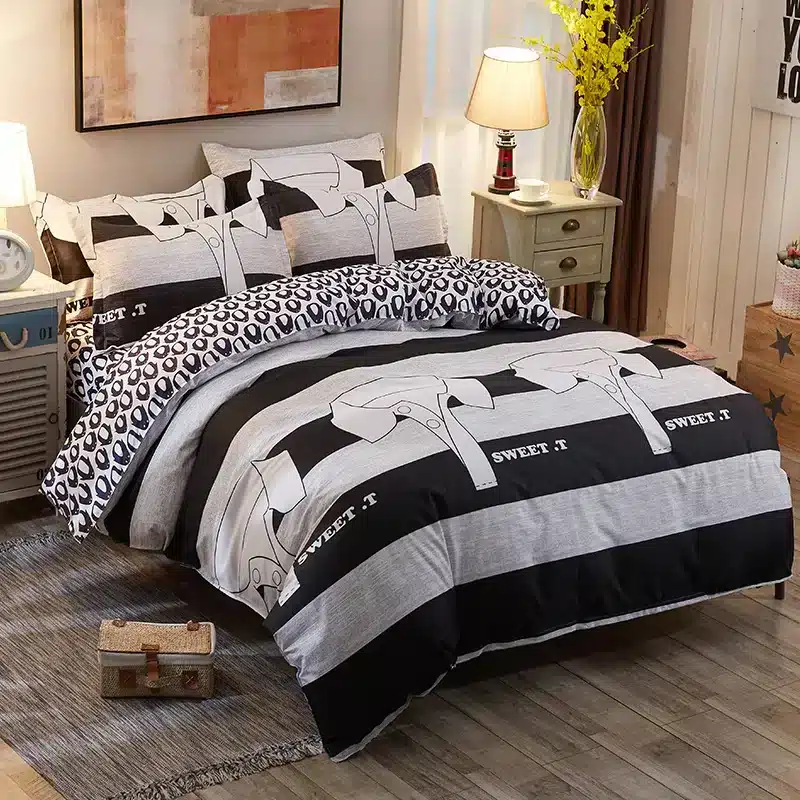 Cactaceae bedding set Mans Stripe duvet cover set summer Green sheet, pillowcase&duvet cover set white black star bed linen set 29