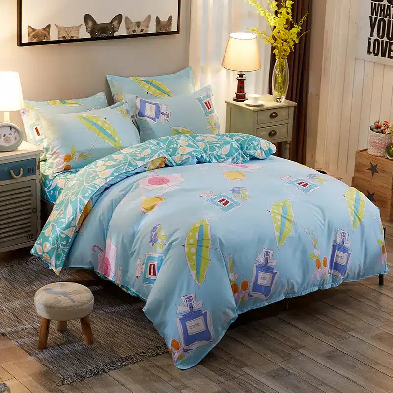 Cactaceae bedding set Mans Stripe duvet cover set summer Green sheet, pillowcase&duvet cover set white black star bed linen set 31