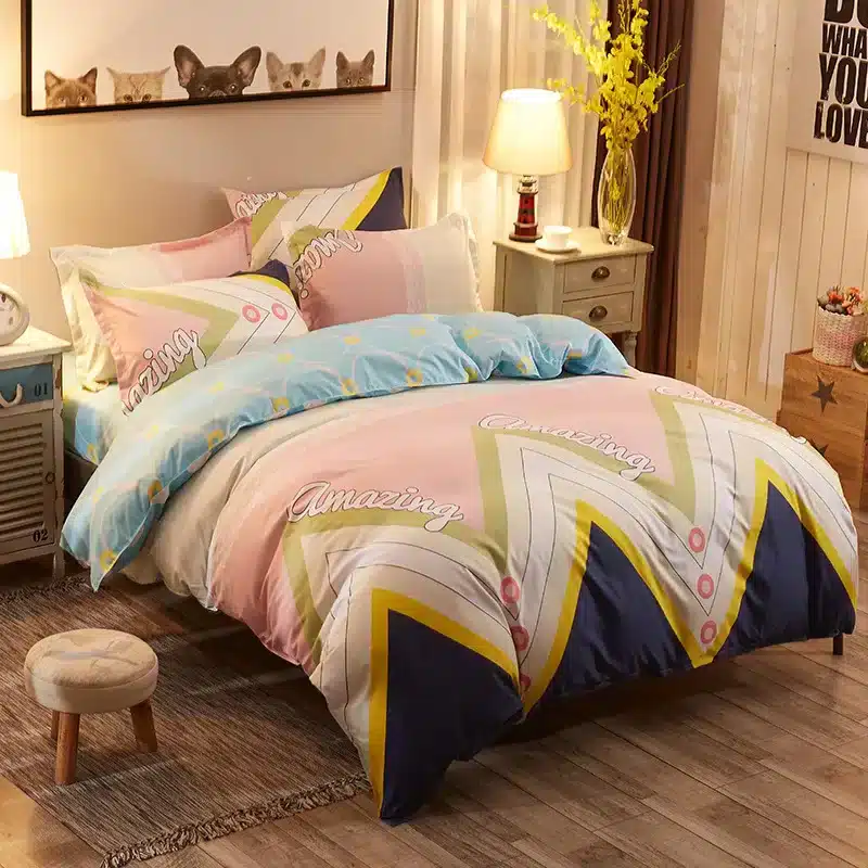 Cactaceae bedding set Mans Stripe duvet cover set summer Green sheet, pillowcase&duvet cover set white black star bed linen set 32