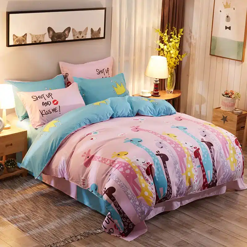 Cactaceae bedding set Mans Stripe duvet cover set summer Green sheet, pillowcase&duvet cover set white black star bed linen set 33