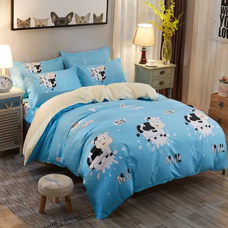 Cactaceae bedding set Mans Stripe duvet cover set summer Green sheet, pillowcase&duvet cover set white black star bed linen set 36