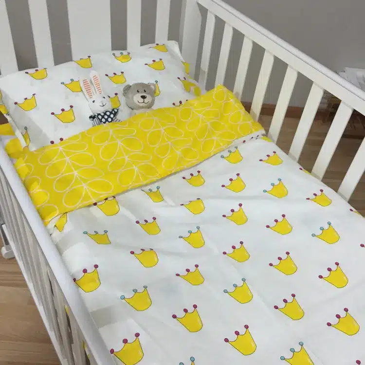 adamant ant 3 Pcs Cotton Crib Bed Linen Kit Cartoon Baby Bedding Set Includes Pillowcase Bed Sheet Duvet Cover Without Filler 17