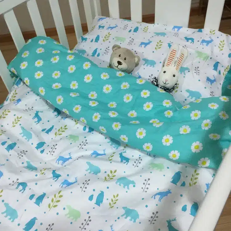 adamant ant 3 Pcs Cotton Crib Bed Linen Kit Cartoon Baby Bedding Set Includes Pillowcase Bed Sheet Duvet Cover Without Filler 19
