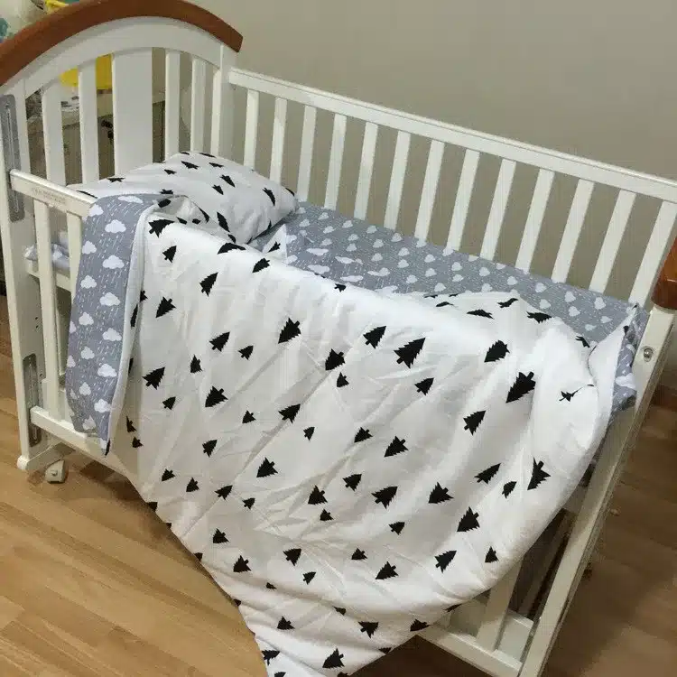 adamant ant 3 Pcs Cotton Crib Bed Linen Kit Cartoon Baby Bedding Set Includes Pillowcase Bed Sheet Duvet Cover Without Filler 28