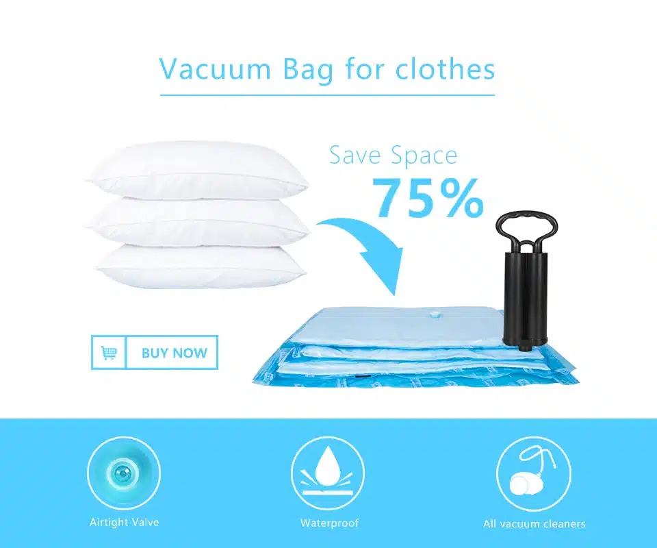 8 PCS+ 1 Hand Pump Vacuum Storage Bag JUMBO Large Space Saver Cube Bag organizer for Clothes Blanket Toy Wardrobe Bed Sheets 1