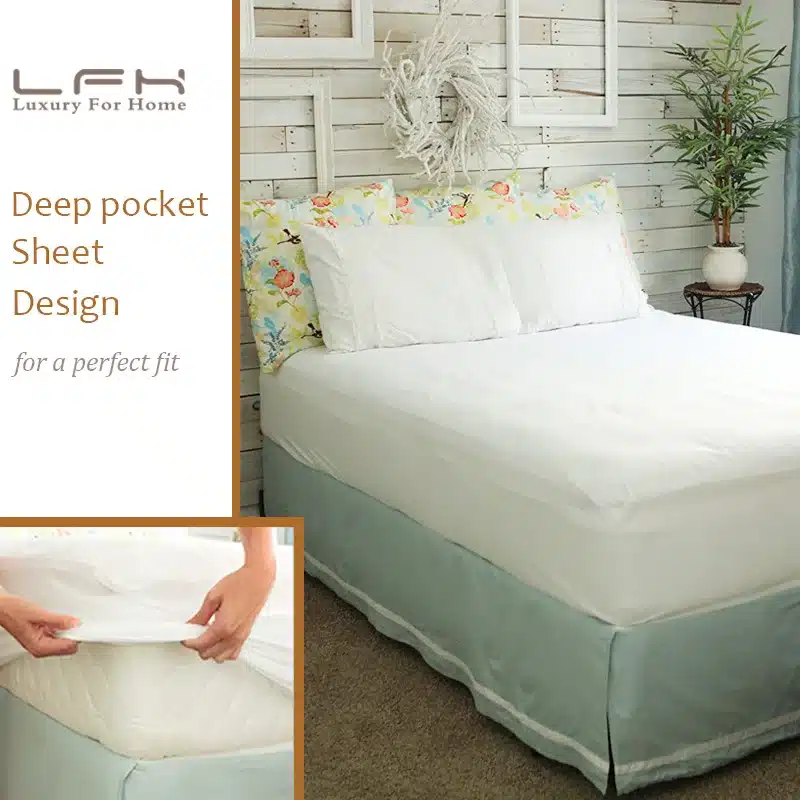 LFH 120X200cm Smooth Mattress Pad Cover 100% Waterproof Mattress Protector Fitted Sheet Style Bed Sheet Easy to Clean 19