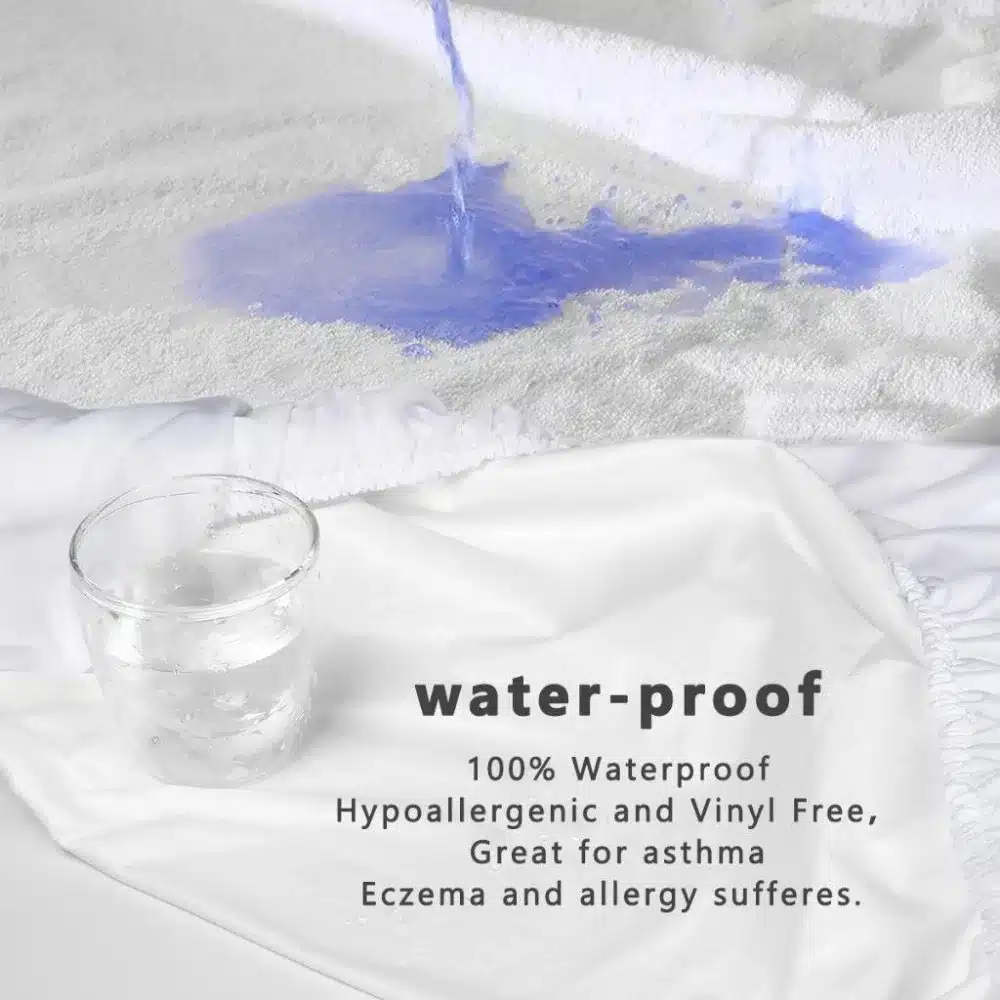 120x200cm Luxury Terry Cloth Waterproof Mattress Protector Fitted Sheet Mattress Cover with Elastic Machine Washable Anti Mite 19