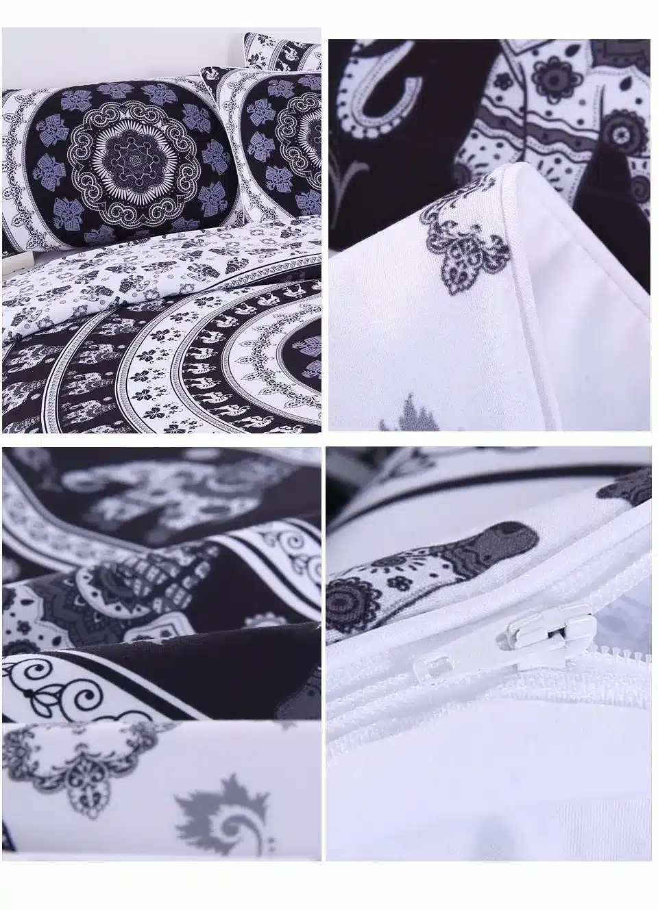 BeddingOutlet Bohemia Bedding Set Vanitas Modern Bedclothes Indian Home Black and White Printed Quilt Cover with Pioowcases 4Pcs 10