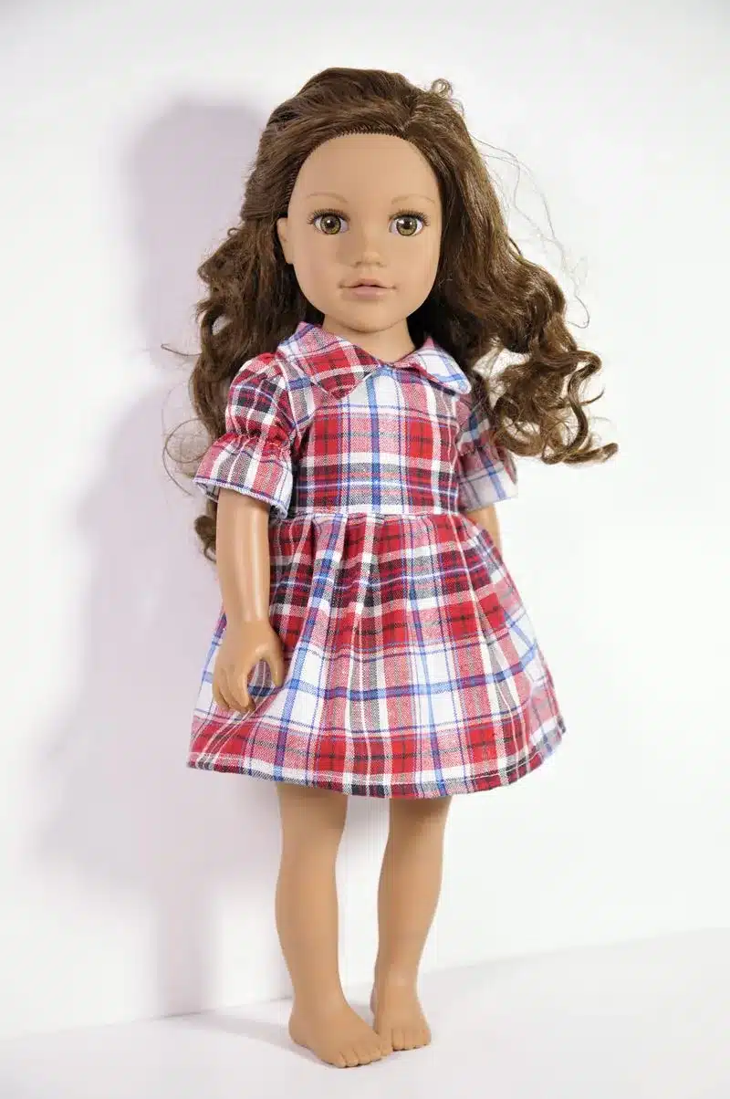 plaid dress Clothes for dolls fits 45 cm American Girl doll and Zapf baby born doll 1