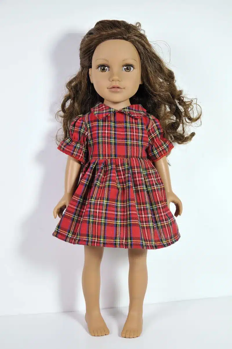 plaid dress Clothes for dolls fits 45 cm American Girl doll and Zapf baby born doll 4