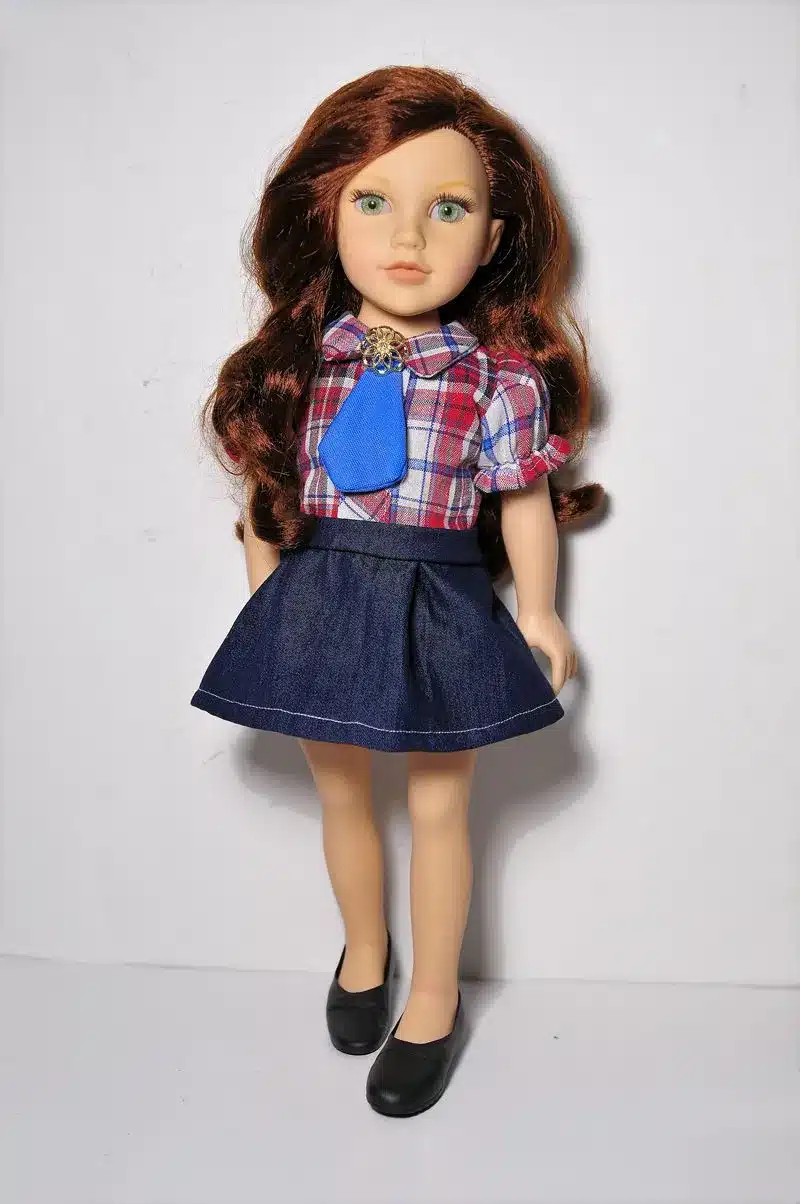 plaid dress Clothes for dolls fits 45 cm American Girl doll and Zapf baby born doll 8