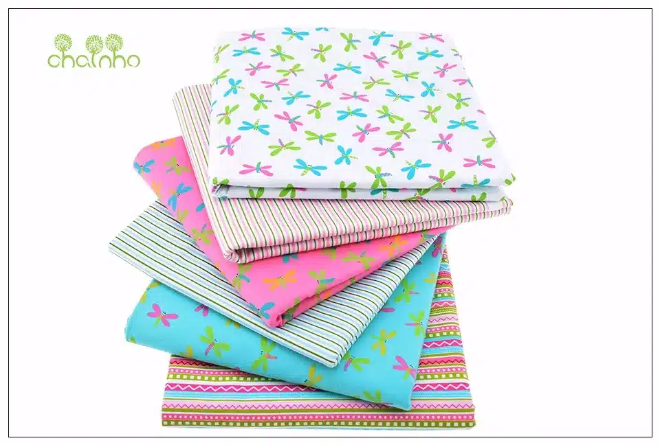 6pcs/Lot Print Twill Cotton Fabric For Sewing Doll Baby Bedding Clothes Dress Skirt Patchwork Dragonfly Tissue Material 40x50cm 8