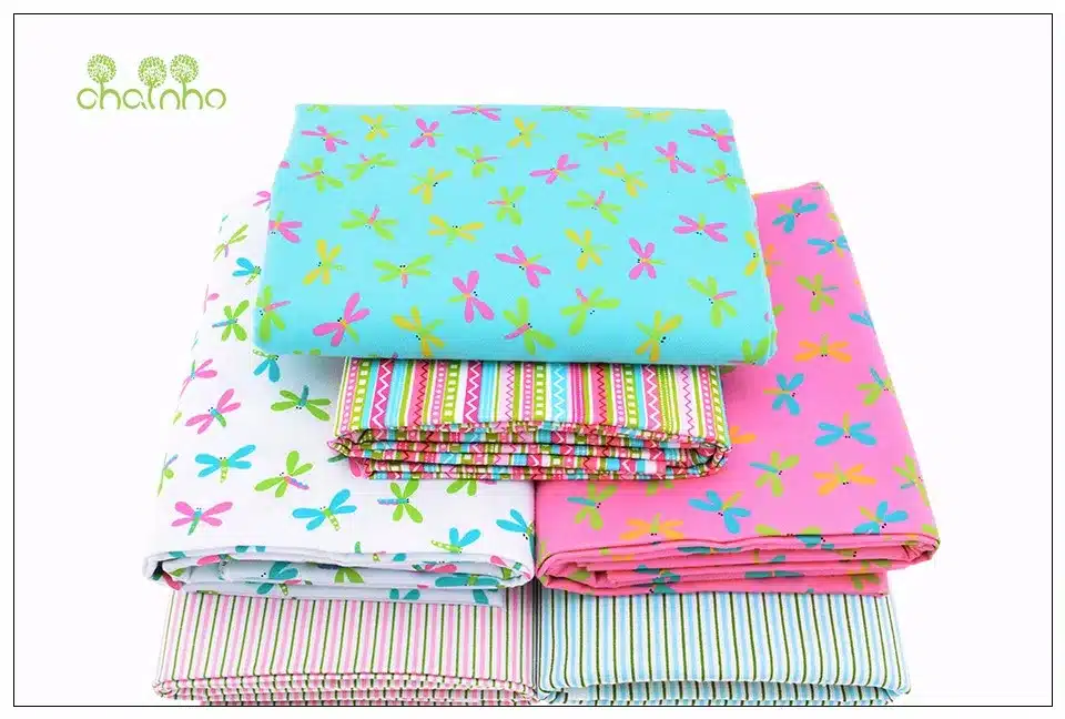 6pcs/Lot Print Twill Cotton Fabric For Sewing Doll Baby Bedding Clothes Dress Skirt Patchwork Dragonfly Tissue Material 40x50cm 9
