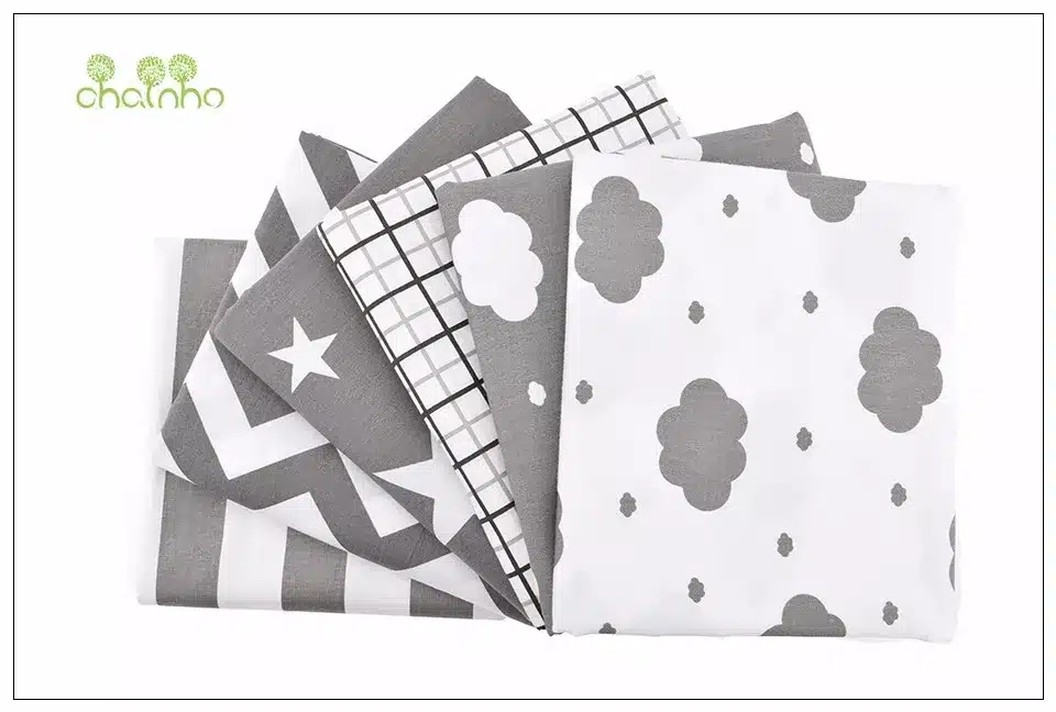 6pcs/Lot Print Twill Cotton Fabric For Sewing Doll Baby Bedding Clothes Dress Skirt Patchwork Cloud&Star Tissue Material 40x50cm 9