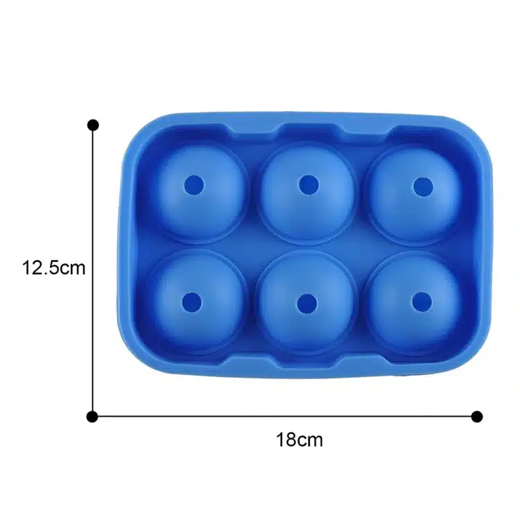 Whiskey Cocktail Big Ice Cube Tray 6 Holes Ice Cube Form Round Shaped Ice Ball Maker Silicone Ice Mold Bar Kitchen Accessories 10