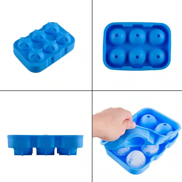 Whiskey Cocktail Big Ice Cube Tray 6 Holes Ice Cube Form Round Shaped Ice Ball Maker Silicone Ice Mold Bar Kitchen Accessories 11